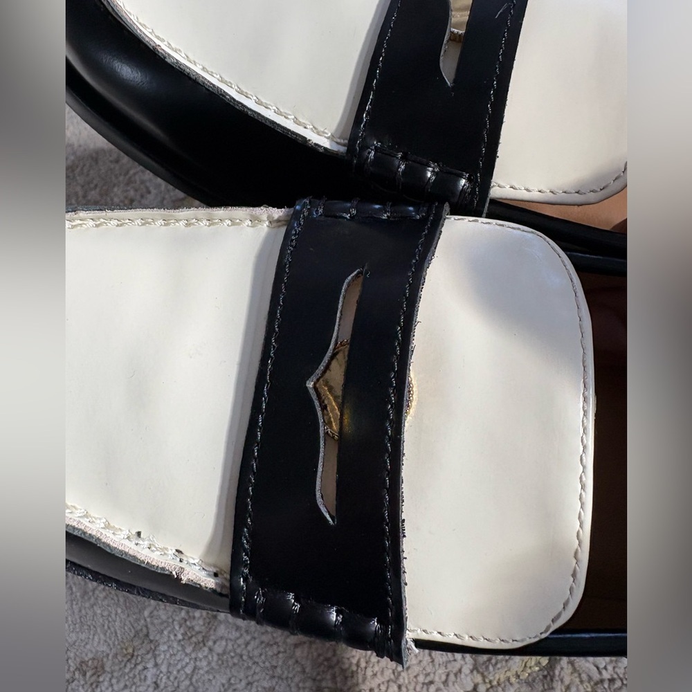 Madewell Black and White Porto Penny Loafers Size 9 - Picture 8 of 11